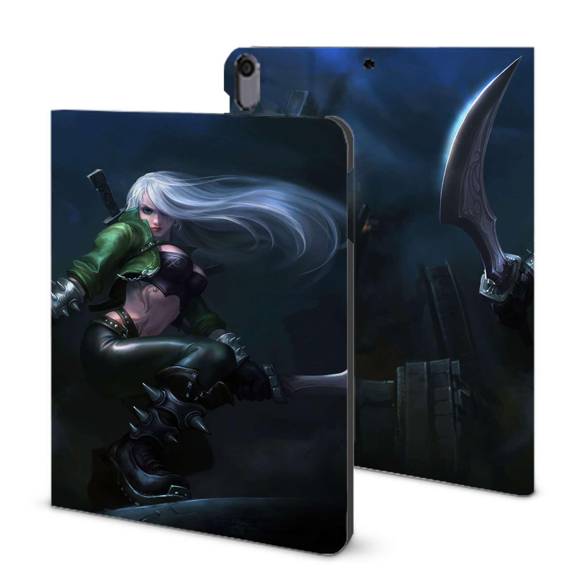 （画像用） リーグ・オブ・レジェンド League of Legends LOL IPad ケース ブック型 PUレザー TPU 耐衝撃 軽量 薄型 ペン収納なし 全面保護 IPad 各モデル対応